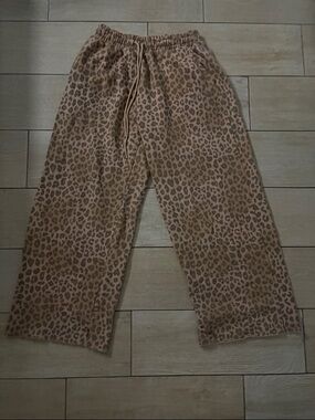 PINK Victoria's Secret Leopard Print Wide Leg Pants - Brown